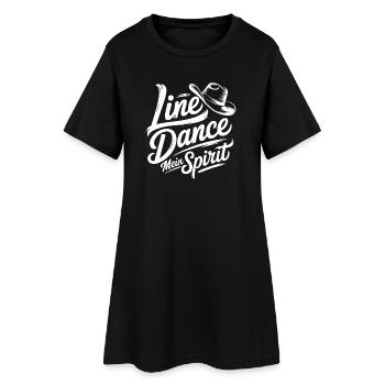Line Dance Cowboy Spirit - Frauen T-Shirt-Kleid - Schwarz - Vorne
