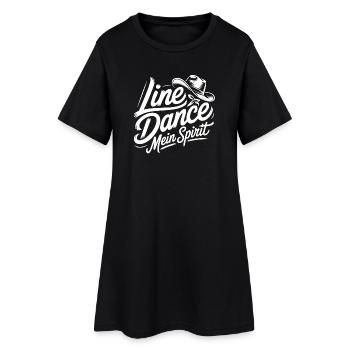 Line Dance Spirit - Frauen T-Shirt-Kleid - Schwarz - Vorne