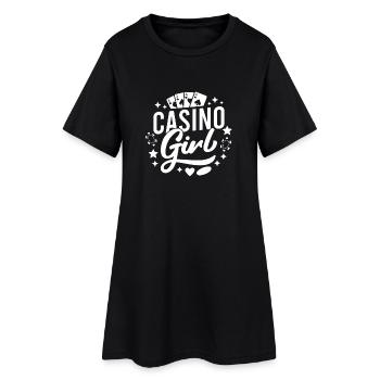 Casino Gambler Casino Girl Gambling - Women’s T-Shirt Dress - black - Front