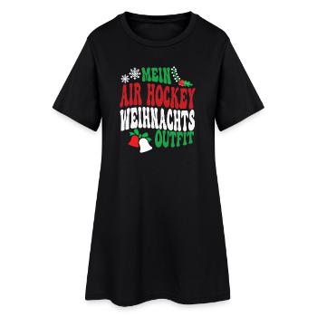 Air Hockey Weihnachten Outfit Air Hockeyspieler - Frauen T-Shirt-Kleid - Schwarz - Vorne