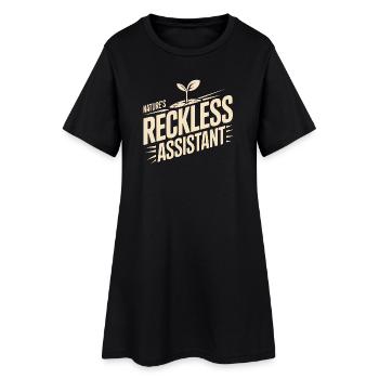 Der rücksichtslose Assistent der Natur - Frauen T-Shirt-Kleid - Schwarz - Vorne