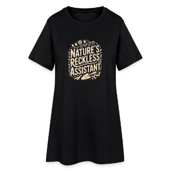 Der rücksichtslose Assistent der Natur - Frauen T-Shirt-Kleid - Schwarz - Vorne