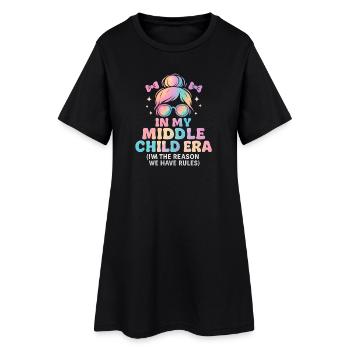 Tochter Familie Humor In My Middle Child Era - Frauen T-Shirt-Kleid - Schwarz - Vorne