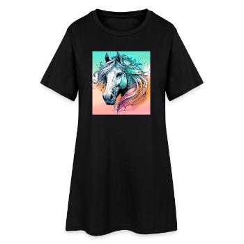 horse - Women’s T-Shirt Dress - black - Front