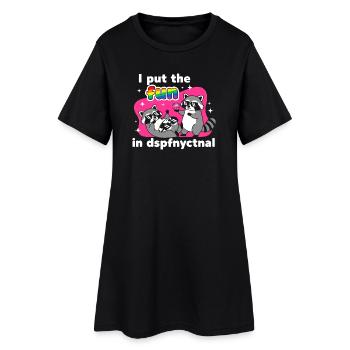 Disco Raccoons : Rainbow Fun - Robe T-shirt Femme - noir - Devant
