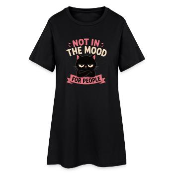 Pas d’humeur à humains, chat drôle - Robe T-shirt Femme - noir - Devant
