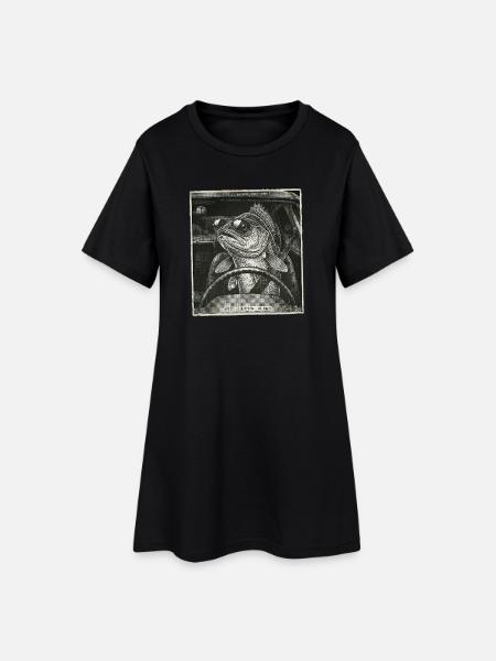 Zander Geblitzt - Frauen T-Shirt-Kleid - Schwarz