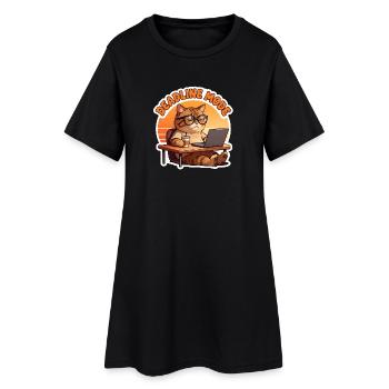 Chat im Büro im Deadline-Modus - Frauen T-Shirt-Kleid - Schwarz - Vorne