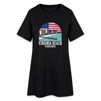 Drapeau américain de Virginia Beach City - Robe T-shirt Femme - noir - Devant