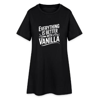 Mit Vanilla-Versionen ist alles besser - Frauen T-Shirt-Kleid - Schwarz - Vorne