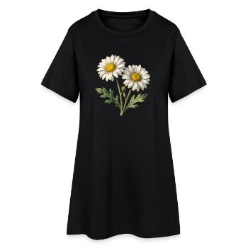 Marguerites aquarelle lumineuses - Robe T-shirt Femme - noir - Devant