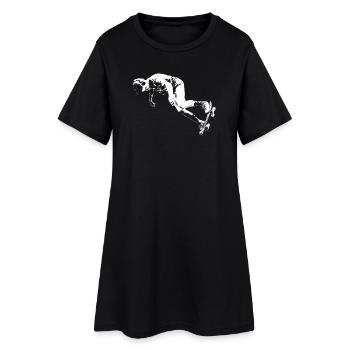 Patineur - Robe T-shirt Femme - noir - Devant