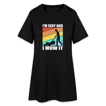 Pelouse (prairie) Tondeuse à gazon - Robe T-shirt Femme - noir - Devant