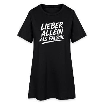 Lieber Allein Als Falsch Typo - Frauen T-Shirt-Kleid - Schwarz - Vorne