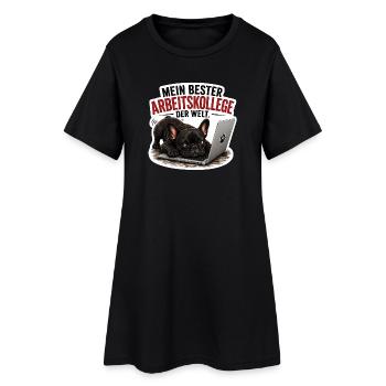 Frenchie – Bester Arbeitskollege der Welt - Frauen T-Shirt-Kleid - Schwarz - Vorne
