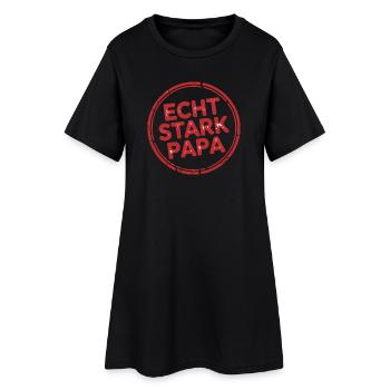 Vatertag Väter Papa Geschenk Echt Stark Papa - Frauen T-Shirt-Kleid - Schwarz - Vorne