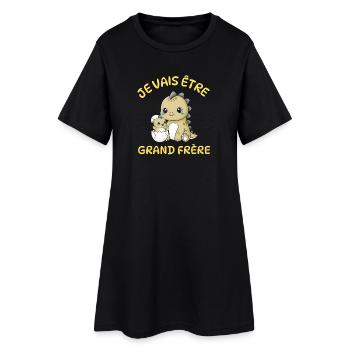 Enfant T-Shirt Dinosaure Grand Frère - Cadeau  - Robe T-shirt Femme - noir - Devant