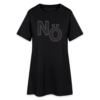 No – Minimal Typografie Statement - Frauen T-Shirt-Kleid - Schwarz - Vorne