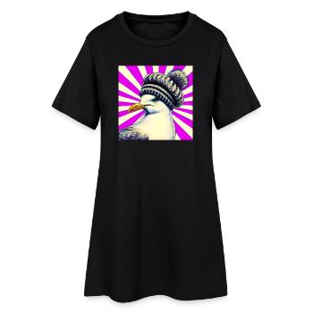 mouette - Robe T-shirt Femme - noir - Devant