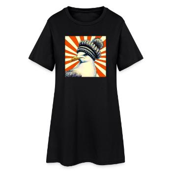 mouette - Robe T-shirt Femme - noir - Devant