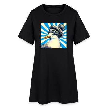mouette - Robe T-shirt Femme - noir - Devant