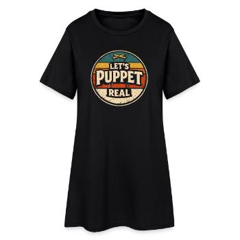 Puppenehrlich | Humour rétro de spectacle de marionnettes - Robe T-shirt Femme - noir - Devant