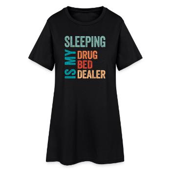Typographie rétro de sommeil drôle - Robe T-shirt Femme - noir - Devant