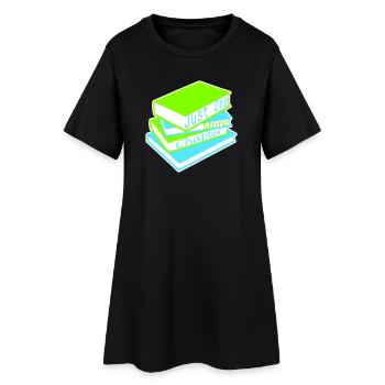 Just One More Chapter Funny Bookworm Reading Cool - Women’s T-Shirt Dress - black - Front