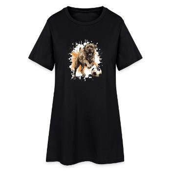 Équipe de football Mastiff Dog - Robe T-shirt Femme - noir - Devant