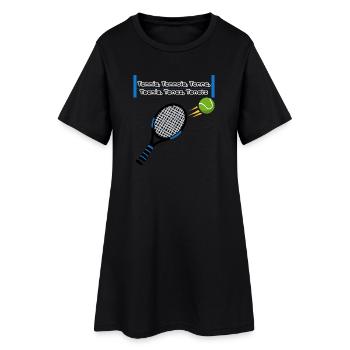 Etymologie: Tennis - Frauen T-Shirt-Kleid - Schwarz - Vorne
