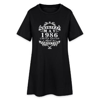 Cadeau d’anniversaire vintage de mai 1986 - Robe T-shirt Femme - noir - Devant