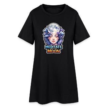 Mondmeditation, Mondachtsamkeit, Spirituell - Frauen T-Shirt-Kleid - Schwarz - Vorne