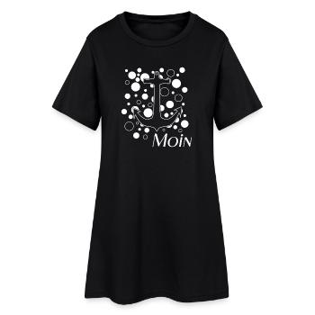 Anker im Blasenmeer Moin - Frauen T-Shirt-Kleid - Schwarz - Vorne