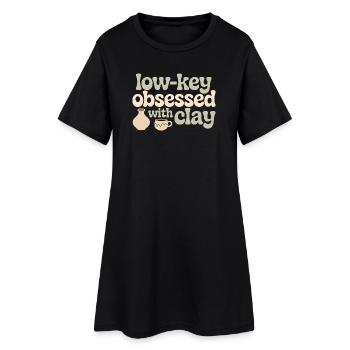 Toujours amoureux de l’argile | Céramique de poterie - Robe T-shirt Femme - noir - Devant