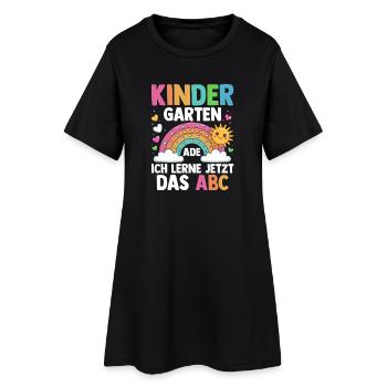 Kindergarten Ade Ich Lerne Jetzt Das ABC - Frauen T-Shirt-Kleid - Schwarz - Vorne