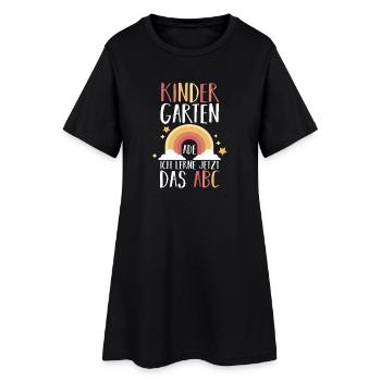 Kindergarten Ade Ich Lerne Jetzt Das ABC - Frauen T-Shirt-Kleid - Schwarz - Vorne