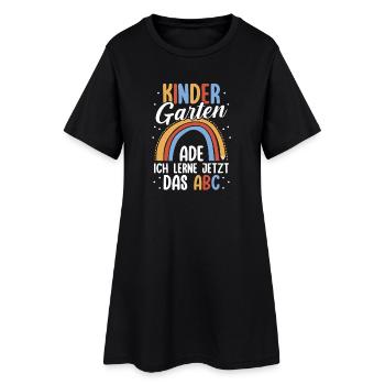 Kindergarten Ade Ich Lerne Jetzt Das ABC - Frauen T-Shirt-Kleid - Schwarz - Vorne