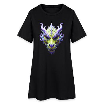 Masque du Dragon Vert Aurore - Robe T-shirt Femme - noir - Devant