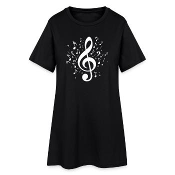 Clé explosive avec notes - Robe T-shirt Femme - noir - Devant