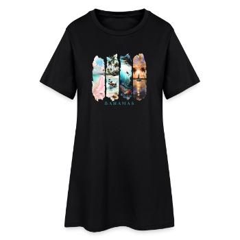 Bahamas Design – Motif plage et vacances en mer - Robe T-shirt Femme - noir - Devant