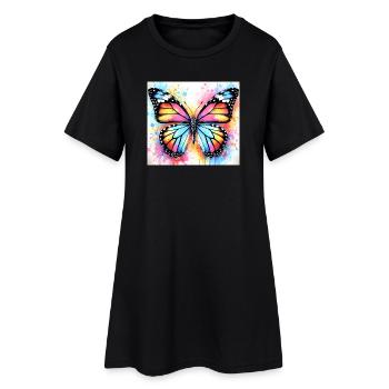 papillon - Robe T-shirt Femme - noir - Devant