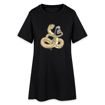 Snake Golf Golf Clubs - Women’s T-Shirt Dress - black - Front