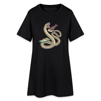 Sushi serpent - Robe T-shirt Femme - noir - Devant