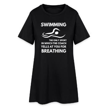 Drôle de lutte pour nager et respirer - Robe T-shirt Femme - noir - Devant