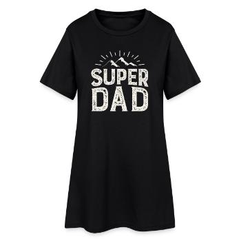 Super Papa Aventure à la Montagne - Robe T-shirt Femme - noir - Devant