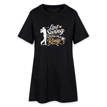 JGA Golf Bräutigam: Last Swing Before the Ring - Frauen T-Shirt-Kleid - Schwarz - Vorne
