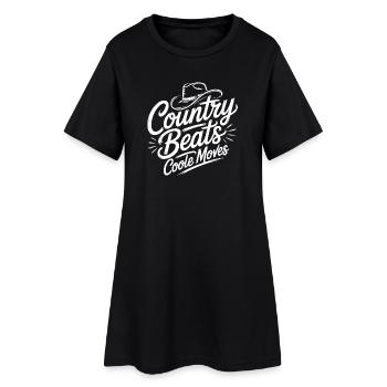 Country Beats Style - Frauen T-Shirt-Kleid - Schwarz - Vorne