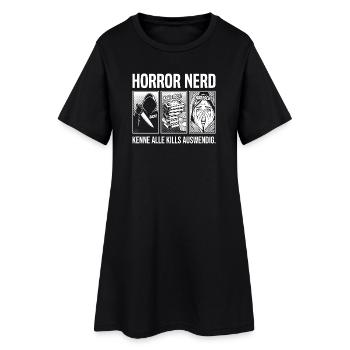 Horror Nerd Kenne alle Kills auswendig - Frauen T-Shirt-Kleid - Schwarz - Vorne