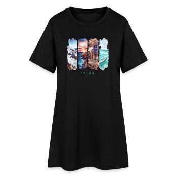Voyage de vacances à Ibiza – Plage et fête des îles Baléares - Robe T-shirt Femme - noir - Devant
