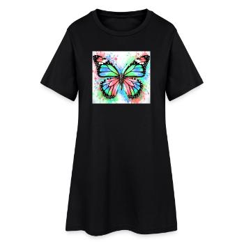 papillon - Robe T-shirt Femme - noir - Devant